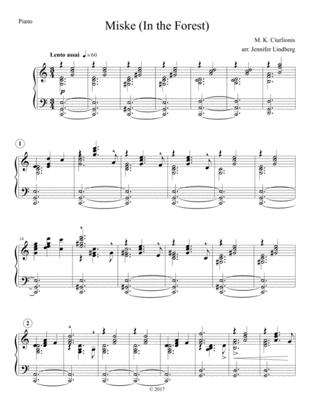 Miske In The Forest For Solo Piano Sheet Music