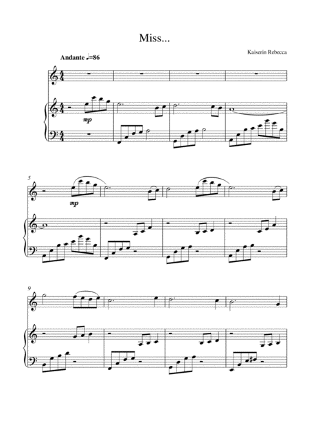 Miss Flute And Piano Version Sheet Music