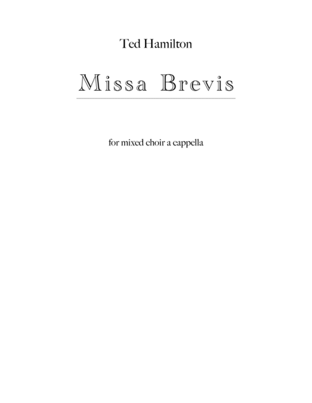 Free Sheet Music Missa Brevis For Mixed Choir A Cappella