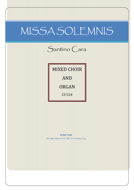 Free Sheet Music Missa Solemnis For Mixed Choir Soloist Voices And Organ Full