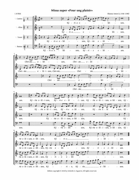 Free Sheet Music Missa Super Pour Ung Plaisir Amon