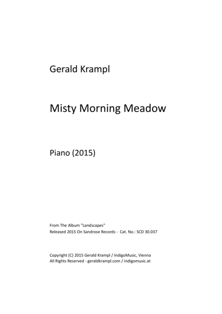 Misty Morning Meadow Sheet Music