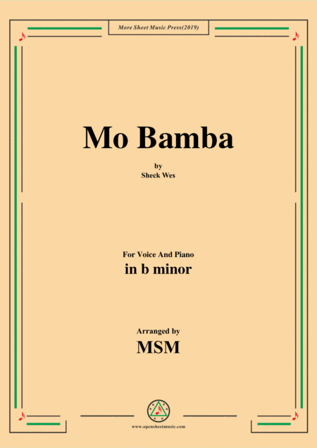 Mo Bamba In B Minor For Voice And Piano Sheet Music