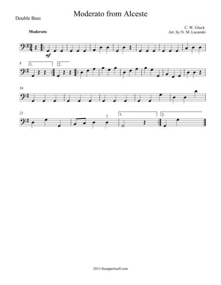 Free Sheet Music Moderato From Alceste