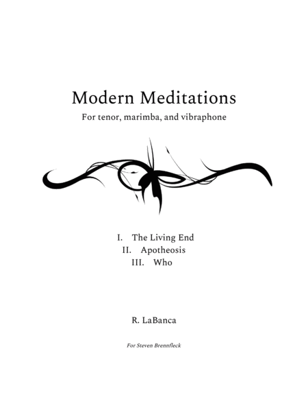 Modern Meditations Song Cycle For Tenor And Piano Or Marimba Vibraphone Sheet Music