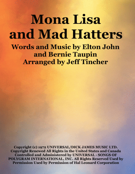 Free Sheet Music Mona Lisas And Mad Hatters