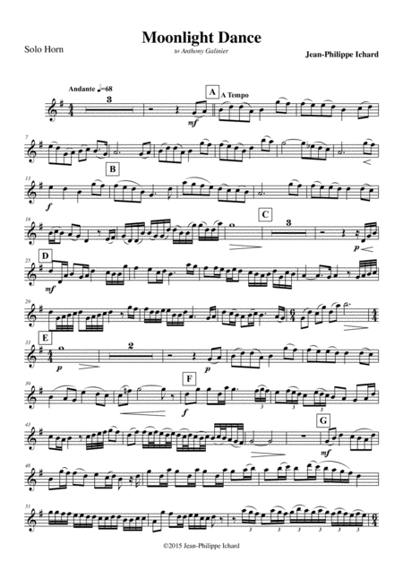 Moonlight Dance Solo Tenor Part Sheet Music