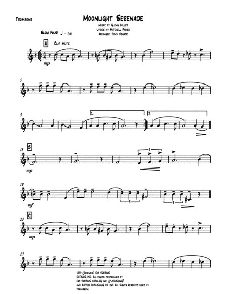 Moonlight Serenade Brass Quintet Sheet Music