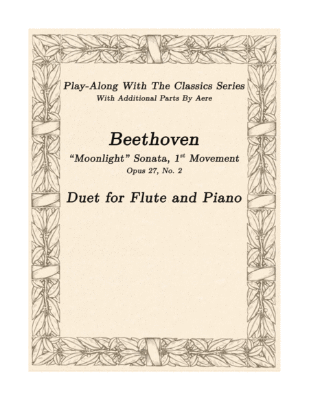 Free Sheet Music Moonlight Sonata 1st Movement A Duet For Flute And Piano