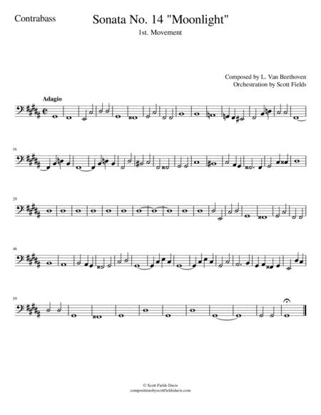 Free Sheet Music Moonlight Sonata Movement I For Orchestra Double Bass Part