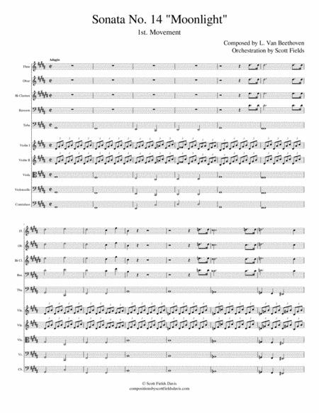 Moonlight Sonata Movement I For Orchestra Sheet Music