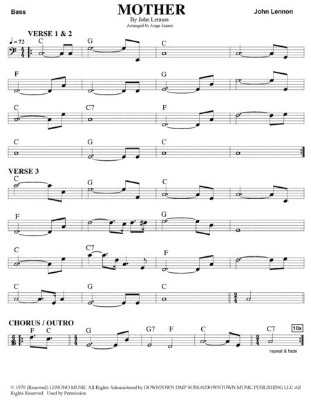 Mother Guitar Tab Bass Sheet Music