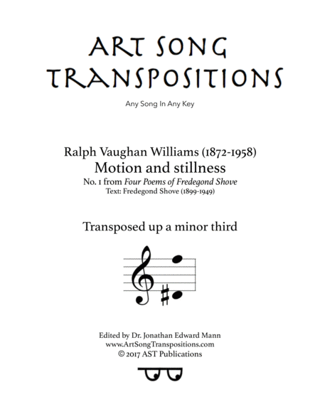 Motion And Stillness Transposed Up A Minor Third Sheet Music