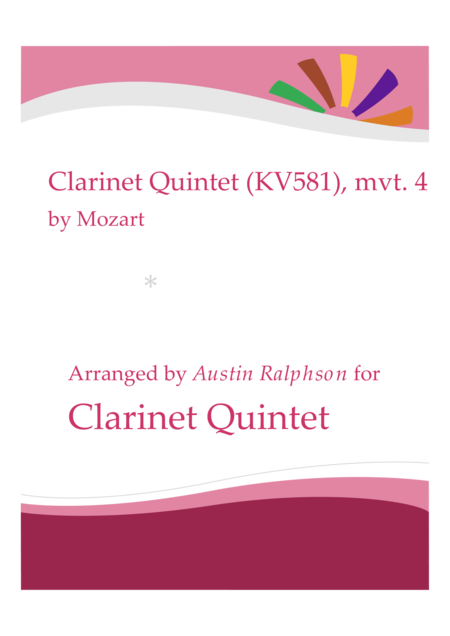 Mozart Clarinet Quintet Kv581 4th Movement Clarinet Quintet Sheet Music