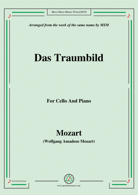 Mozart Das Traumbild For Cello And Piano Sheet Music