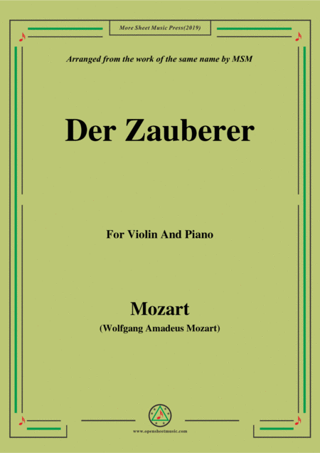 Mozart Der Zauberer For Violin And Piano Sheet Music