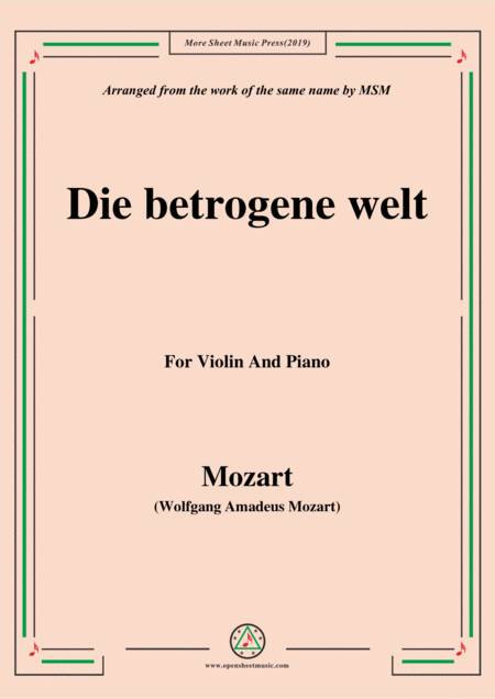 Mozart Die Betrogene Welt For Violin And Piano Sheet Music