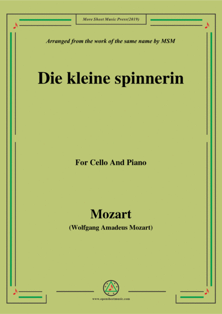 Mozart Die Kleine Spinnerin For Cello And Piano Sheet Music