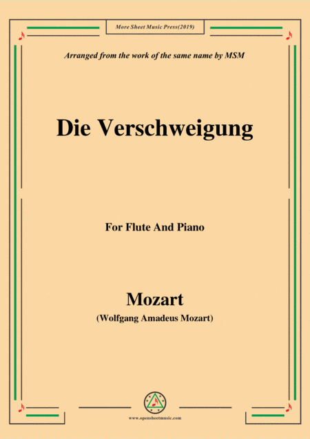 Mozart Die Verschweigung For Flute And Piano Sheet Music