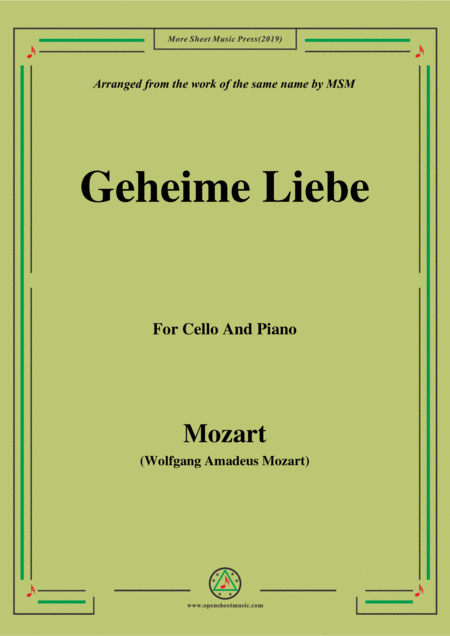 Mozart Geheime Liebe For Cello And Piano Sheet Music