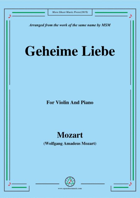 Mozart Geheime Liebe For Violin And Piano Sheet Music