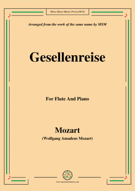 Free Sheet Music Mozart Gesellenreise For Flute And Piano