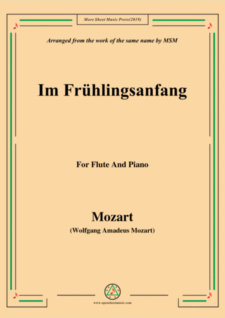 Mozart Im Frhlingsanfang For Flute And Piano Sheet Music