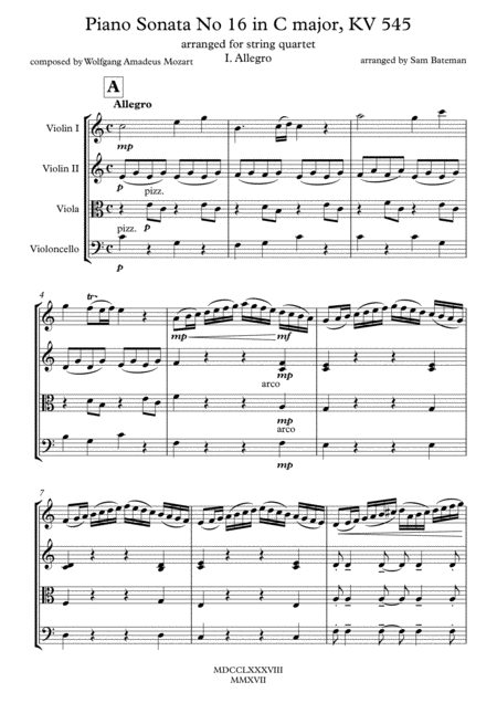 Mozart Piano Sonata No 16 In C Major First Movement Sheet Music