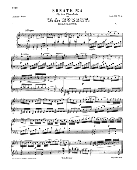 Mozart Piano Sonata No 4 Sheet Music