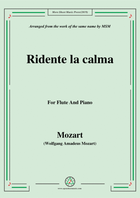 Mozart Ridente La Calma For Flute And Piano Sheet Music