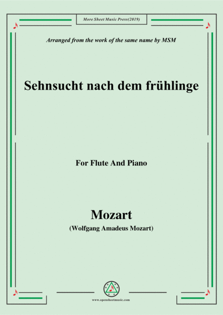 Mozart Sehnsucht Nach Dem Frhlinge For Flute And Piano Sheet Music