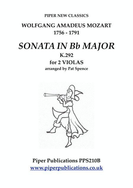 Free Sheet Music Mozart Sonata In Bb Major K 292 For Two Violas