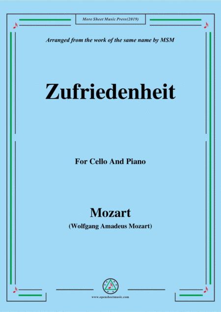 Mozart Zufriedenheit For Cello And Piano Sheet Music