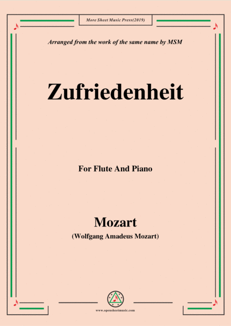 Mozart Zufriedenheit For Flute And Piano Sheet Music