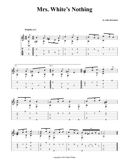 Mrs Whites Nothing Sheet Music