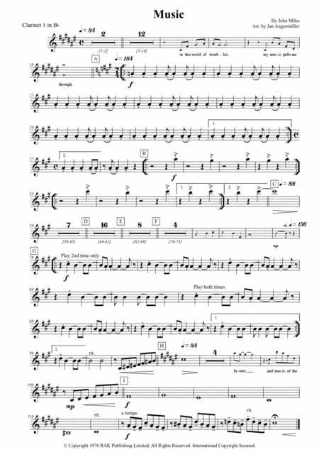 Music Easy Play Along For Clarinet In A Or Bb Sheet Music