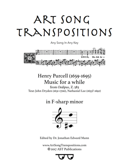 Music For A While F Sharp Minor Sheet Music