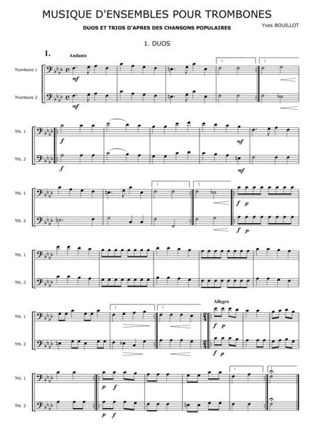 Free Sheet Music Musique D Ensemble Pour Trombones