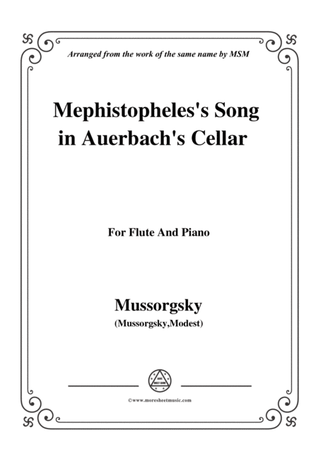 Mussorgsky Mephistopheless Song In Auerbachs Cellar For Flute And Piano Sheet Music