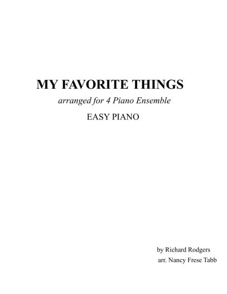 My Favorite Things 4 Piano Ensemble Easy Piano Sheet Music