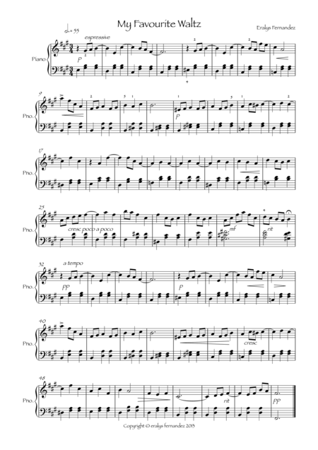 Free Sheet Music My Favourite Waltz