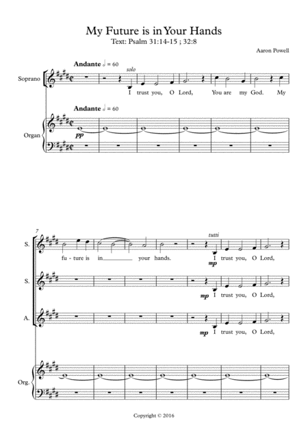 My Future Is In Your Hands Sheet Music