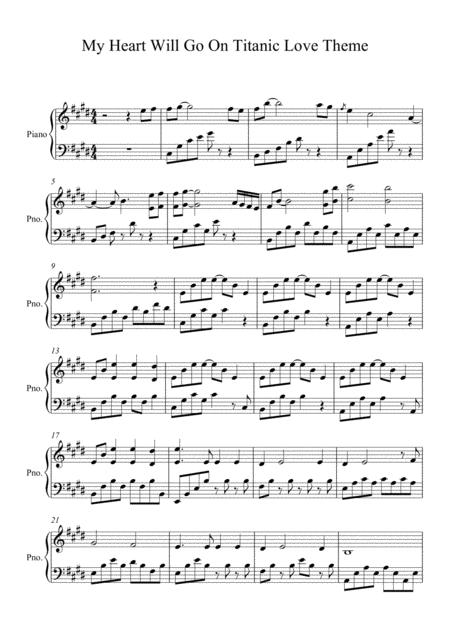 My Heart Will Go On Love Theme From Titanic For Solo Piano Sheet Music