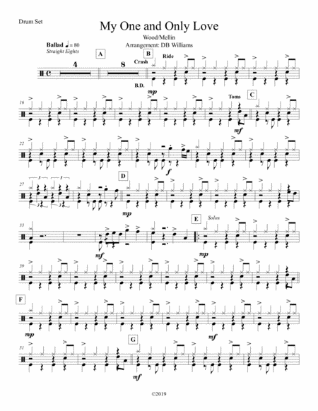 My One And Only Love Strings Drum Set Sheet Music