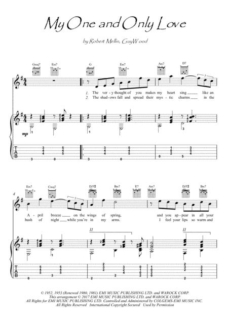Free Sheet Music My One And Only Love Violin Guitar Duet