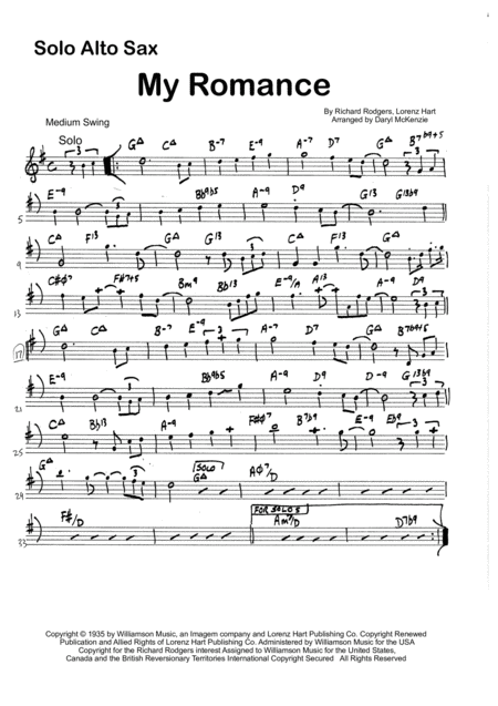 My Romance Instrumental Alto Sax Feature 4 Horns Sheet Music