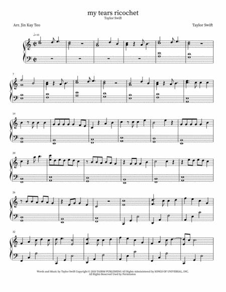 Free Sheet Music My Tears Ricochet