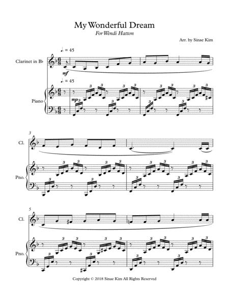 Free Sheet Music My Wonderful Dream For Piano And Clarinet