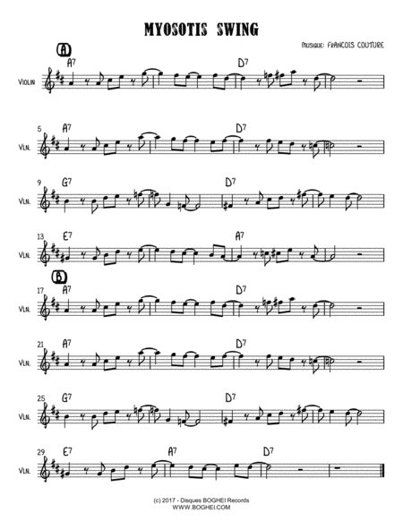 Free Sheet Music Myosotis Swing