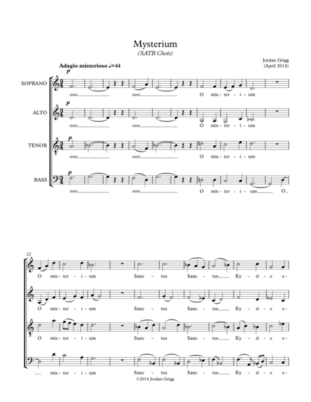 Mysterium Satb Choir Sheet Music